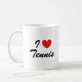 I Liebe Tennis Sporttypografie Kaffee Tasse
