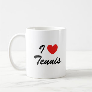 I Liebe Tennis Sporttypografie Kaffee Tasse