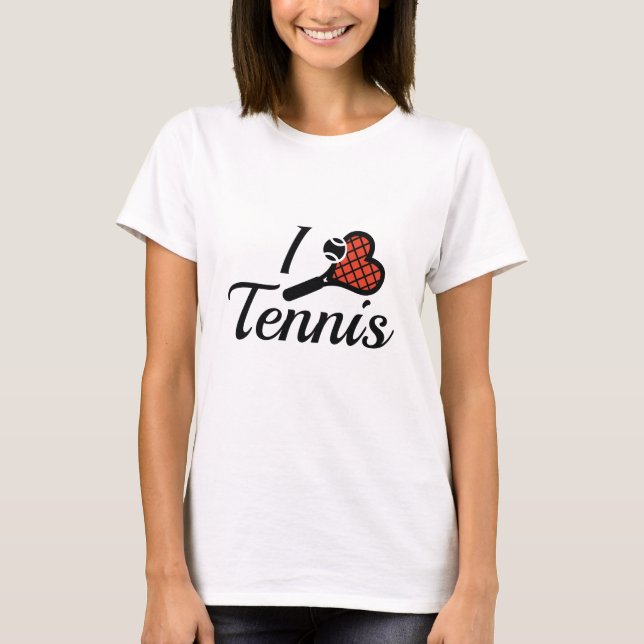 I Liebe Tennis T-Shirt (Vorderseite)
