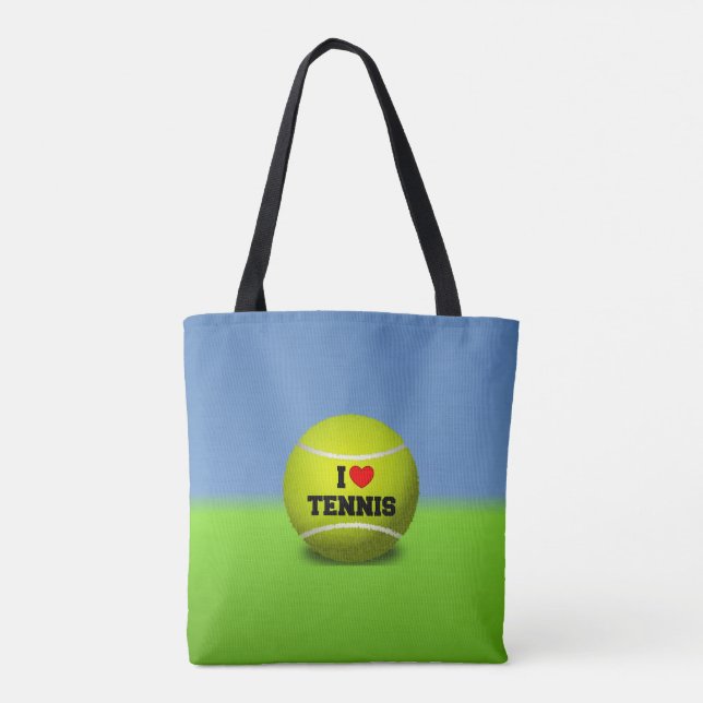 I Liebe Tennis - Tennisball - Gras Tasche (Rückseite)