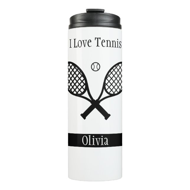 I Liebe Tennis Thermosbecher (Vorderseite)