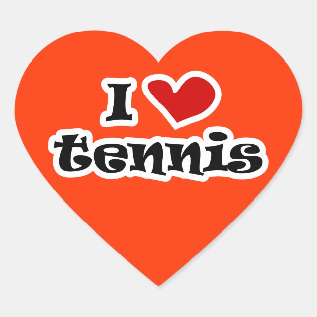 I Liebe Tennisaufkleber - Herzform Herz-Aufkleber (Vorderseite)