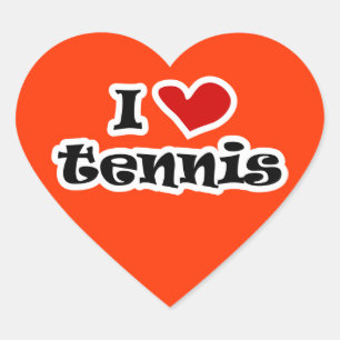 I Liebe Tennisaufkleber - Herzform Herz-Aufkleber