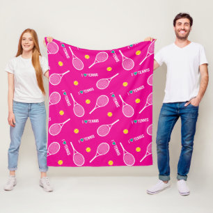 🎾 🤍 I Liebe Tennispink Fleecedecke
