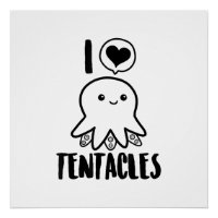 I Liebe Tentacles T - Shirt Niedliches Octopus-T-S