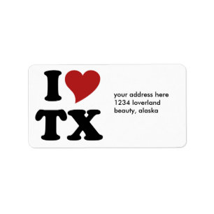I Liebe Texas Adressaufkleber