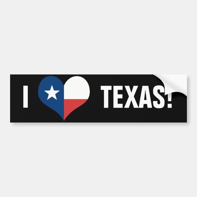 I Liebe Texas Autoaufkleber (Vorne)