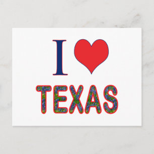 I. Liebe Texas Bluebonnet Postkarte