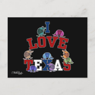 I Liebe Texas-Colorful Armadillos Postkarte