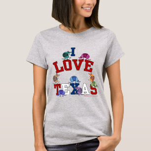 I Liebe Texas-Colorful Armadillos T-Shirt
