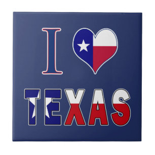 I Liebe Texas Flag Fliese