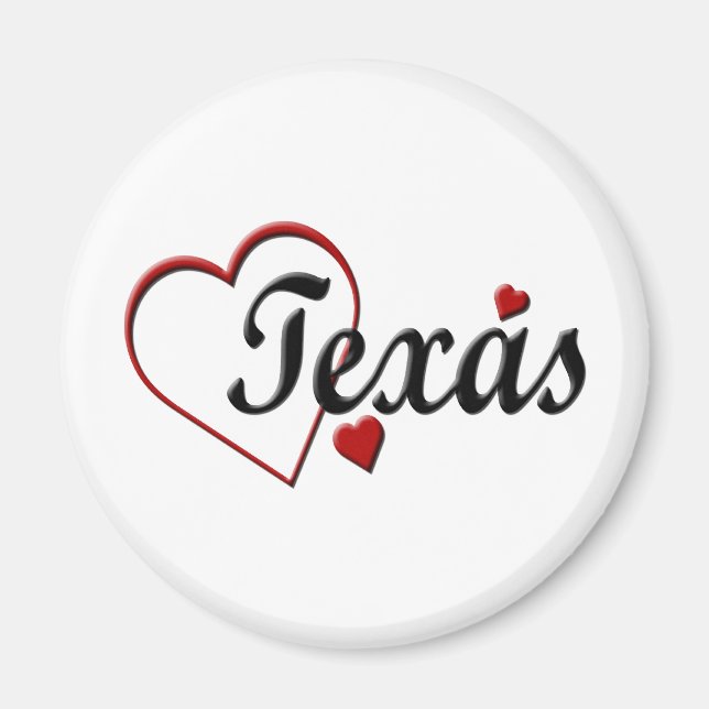 I Liebe Texas Hearts Magnet (Vorne)