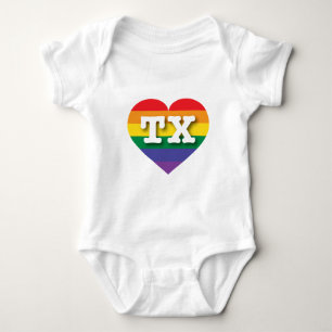 I Liebe Texas Rainbow Heart Baby Strampler