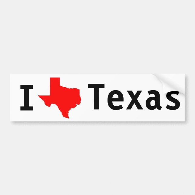 I Liebe (Texas) Texas Autoaufkleber (Vorne)