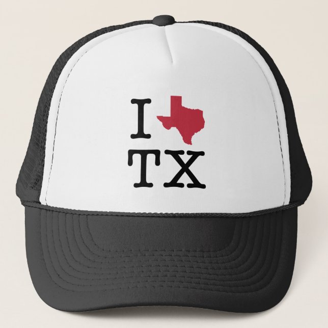 I Liebe Texas Truckerkappe (Vorderseite)