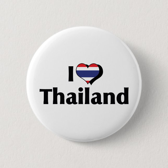 I Liebe Thailändische Flagge Button (Vorderseite)