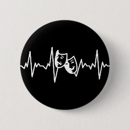 I Liebe Theater - Drama Masken Herzschlag Button