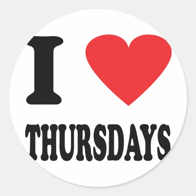 I Liebe Thursdays Icon Runder Aufkleber (Vorderseite)