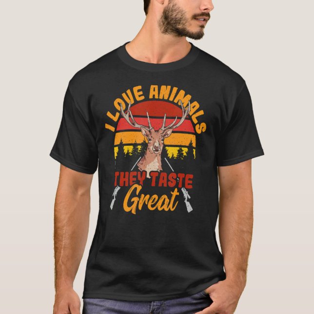 I Liebe Tiere, die große Hirschjagden kosten T-Shirt (Vorderseite)