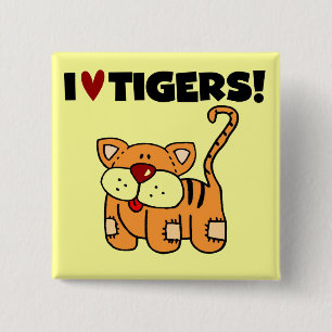 I Liebe-Tiger-T-Shirts und Geschenke Button