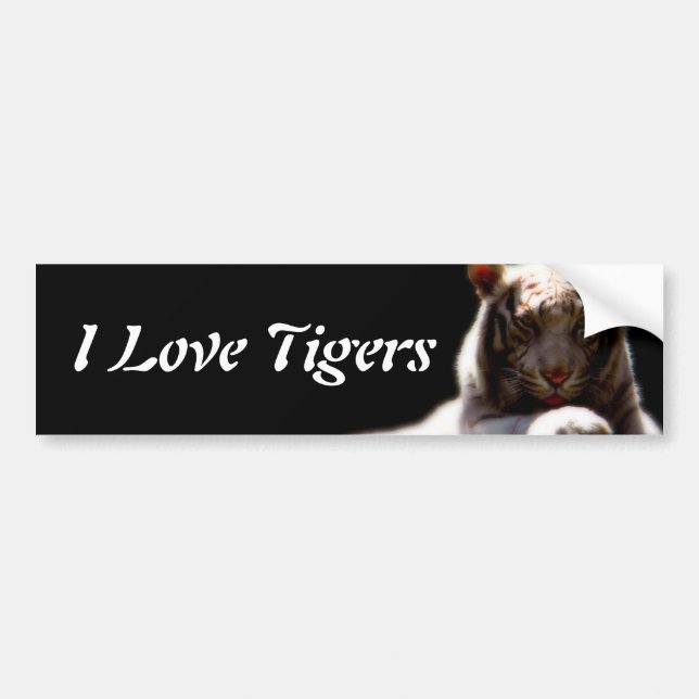 I Liebe Tigers Autoaufkleber (Vorne)