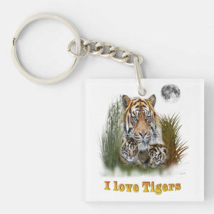 I Liebe Tigers Schlüsselanhänger