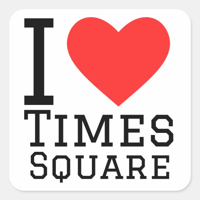 I Liebe Times Square Quadratischer Aufkleber (Vorderseite)