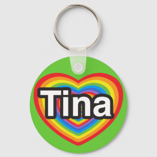 I Liebe Tina. Liebe I Sie Tina. Herz Schlüsselanhänger