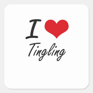 I Liebe Tingling Quadratischer Aufkleber