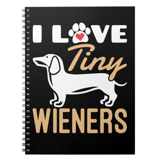 I Liebe Tiny Dackeln Funny Dackel Hund Notizblock (Vorderseite)