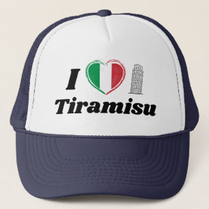 I Liebe Tiramisu Italienische Herzenflagge Trucker Truckerkappe