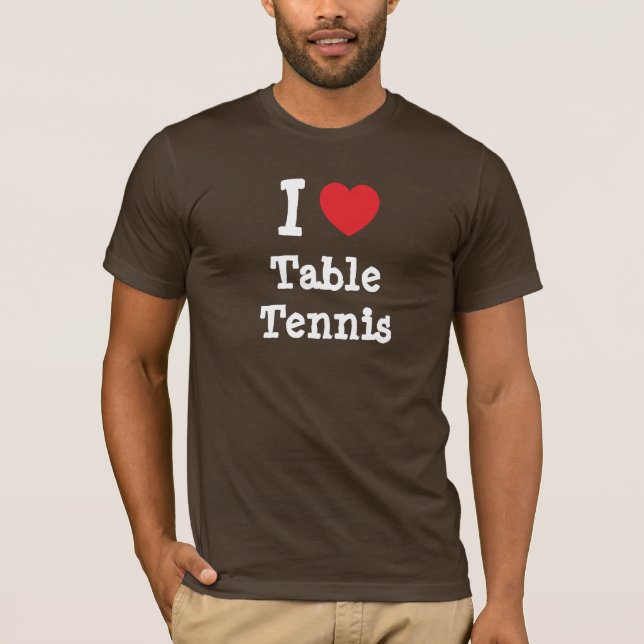 I Liebe Tischtennis-Herzstück speziell personalisi T-Shirt (Vorderseite)