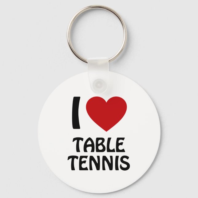 I Liebe Tischtennis Schlüsselanhänger (Vorderseite)