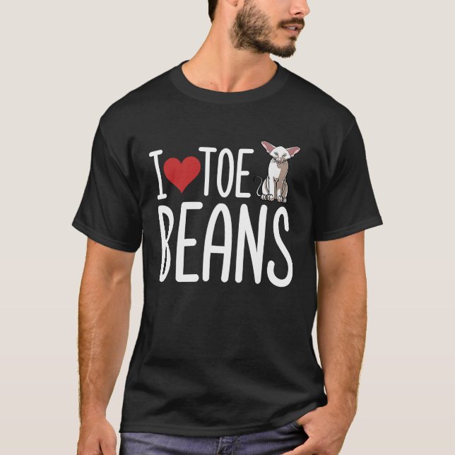 I Liebe Tobohnen Orientalische Kurzhaarkatze T-Shirt (Vorderseite)