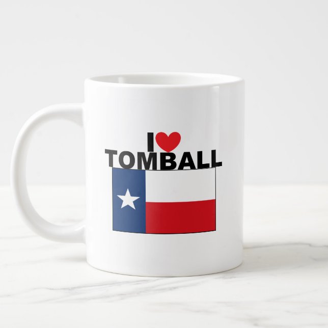 I Liebe Tomball, TX Jumbo-Tasse (Links)
