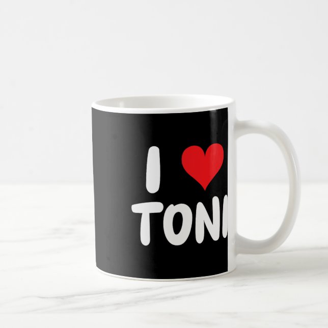 I Liebe Toni - Herz - Name Kaffeetasse (Rechts)