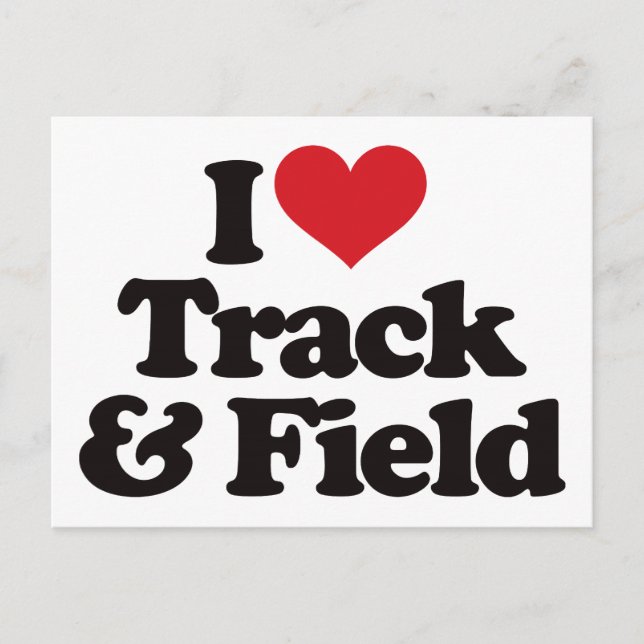 I Liebe Track und Field Postkarte (Vorderseite)
