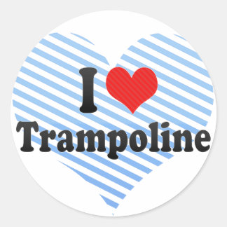 I Liebe Trampoline Runder Aufkleber