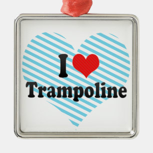 I Liebe-Trampoline Silbernes Ornament