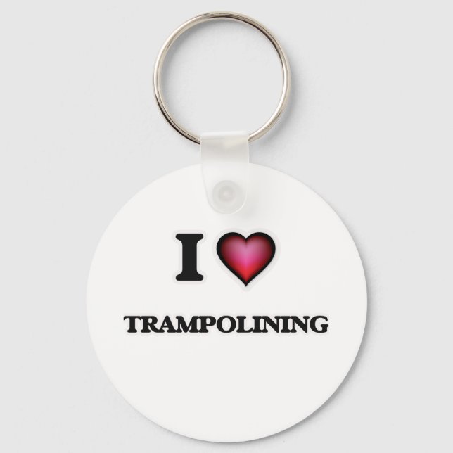 I Liebe Trampolining Schlüsselanhänger (Vorderseite)