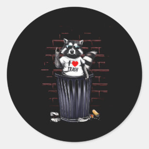 I Liebe Trash Raccoon Trash Panda Runder Aufkleber