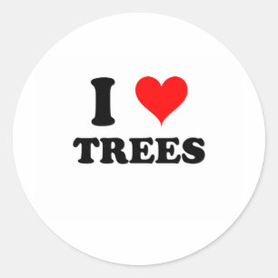 I Liebe Trees Runder Aufkleber