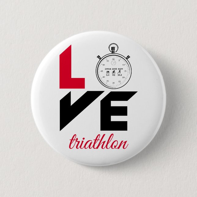 I Liebe Triathlon Button (Vorderseite)