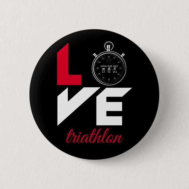 I Liebe Triathlon Button (Vorderseite)