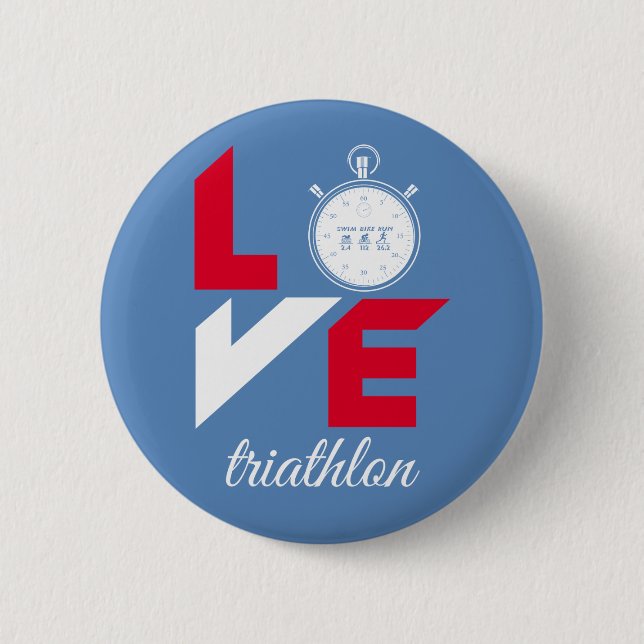 I Liebe Triathlon Button (Vorderseite)