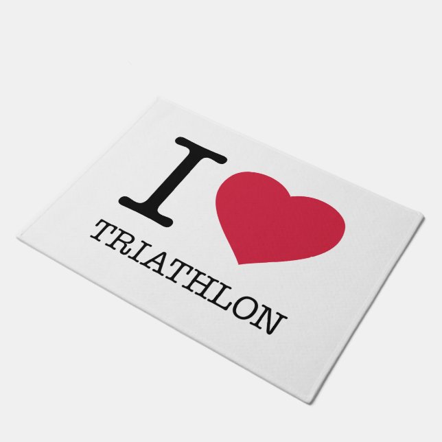 I LIEBE TRIATHLON FUßMATTE (Schrägansicht)