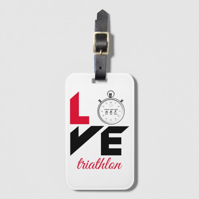 I Liebe Triathlon Gepäckanhänger (Vorderseite Vertikal)