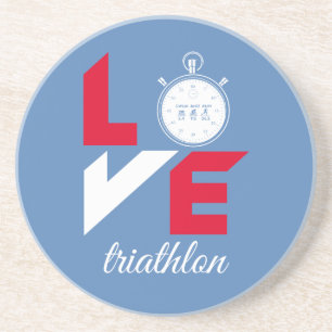 I Liebe Triathlon Getränkeuntersetzer