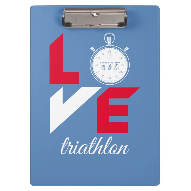 I Liebe Triathlon Klemmbrett (Vorderseite)