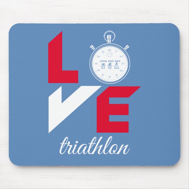 I Liebe Triathlon Mousepad (Vorne)